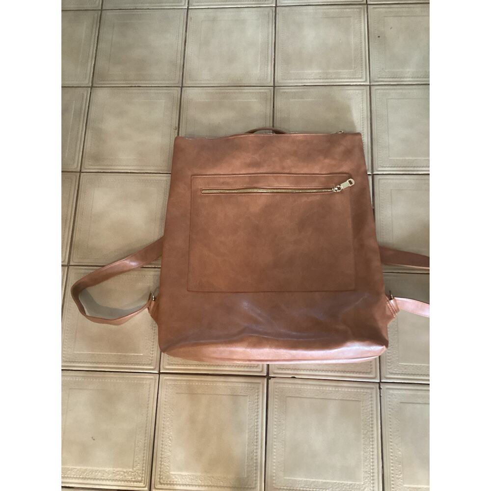 Modern + Chic Reese Camel Vegan Backpack Handbag